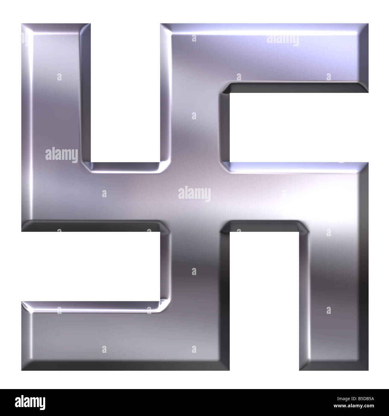 3d argento swastika Foto Stock