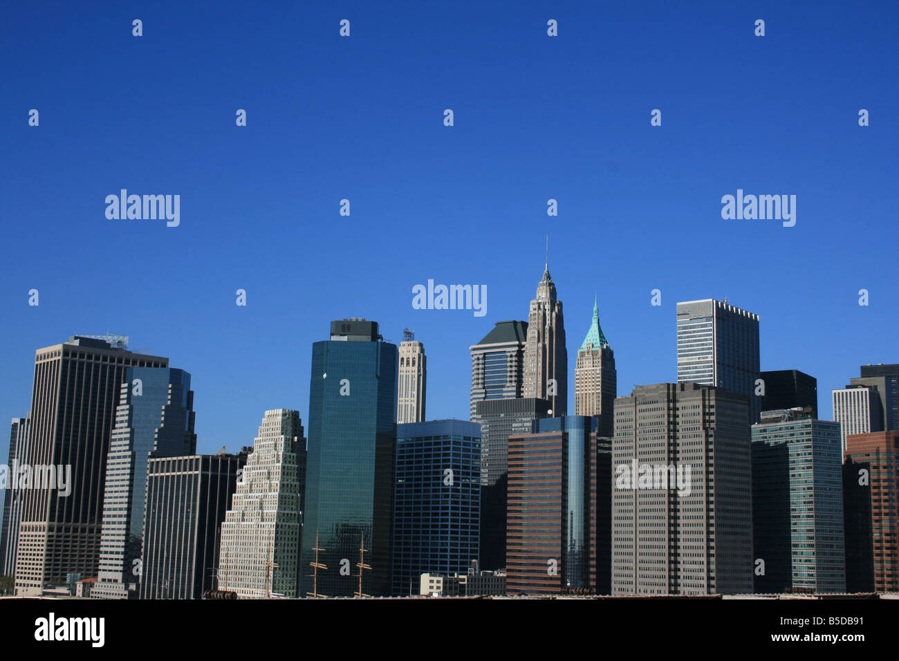 Una vista della parte inferiore della skyline di Manhattan. Foto Stock