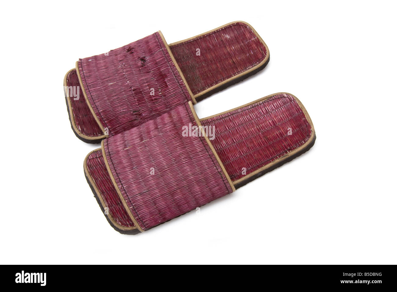 Pantofole giapponese isolato su un bianco di sfondo per studio Foto Stock