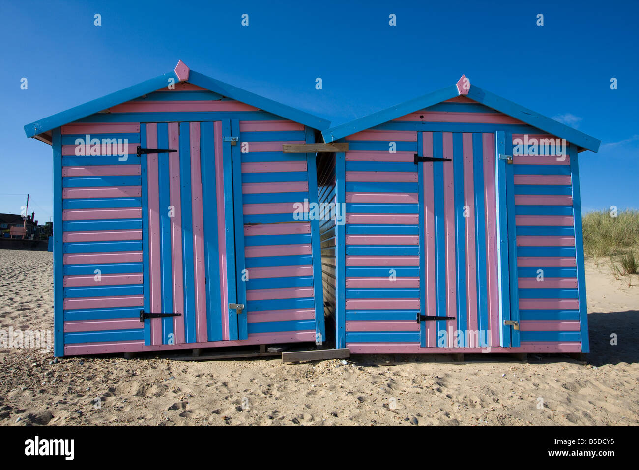 Cabine sulla spiaggia, a Great Yarmouth Foto Stock