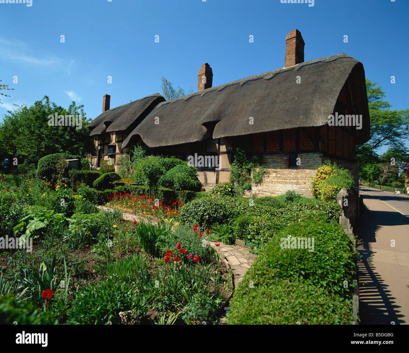 Anne Hathaway s cottage Shottery Stratford on Avon Warwickshire England Regno Unito Europa Foto Stock
