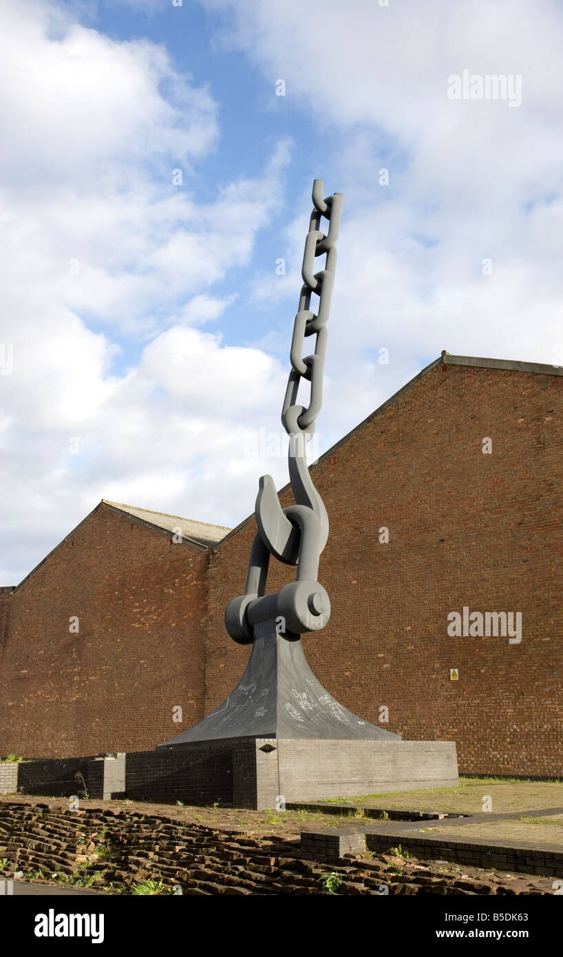 Sky Hook scultura in Trafford Park Manchester REGNO UNITO Foto Stock