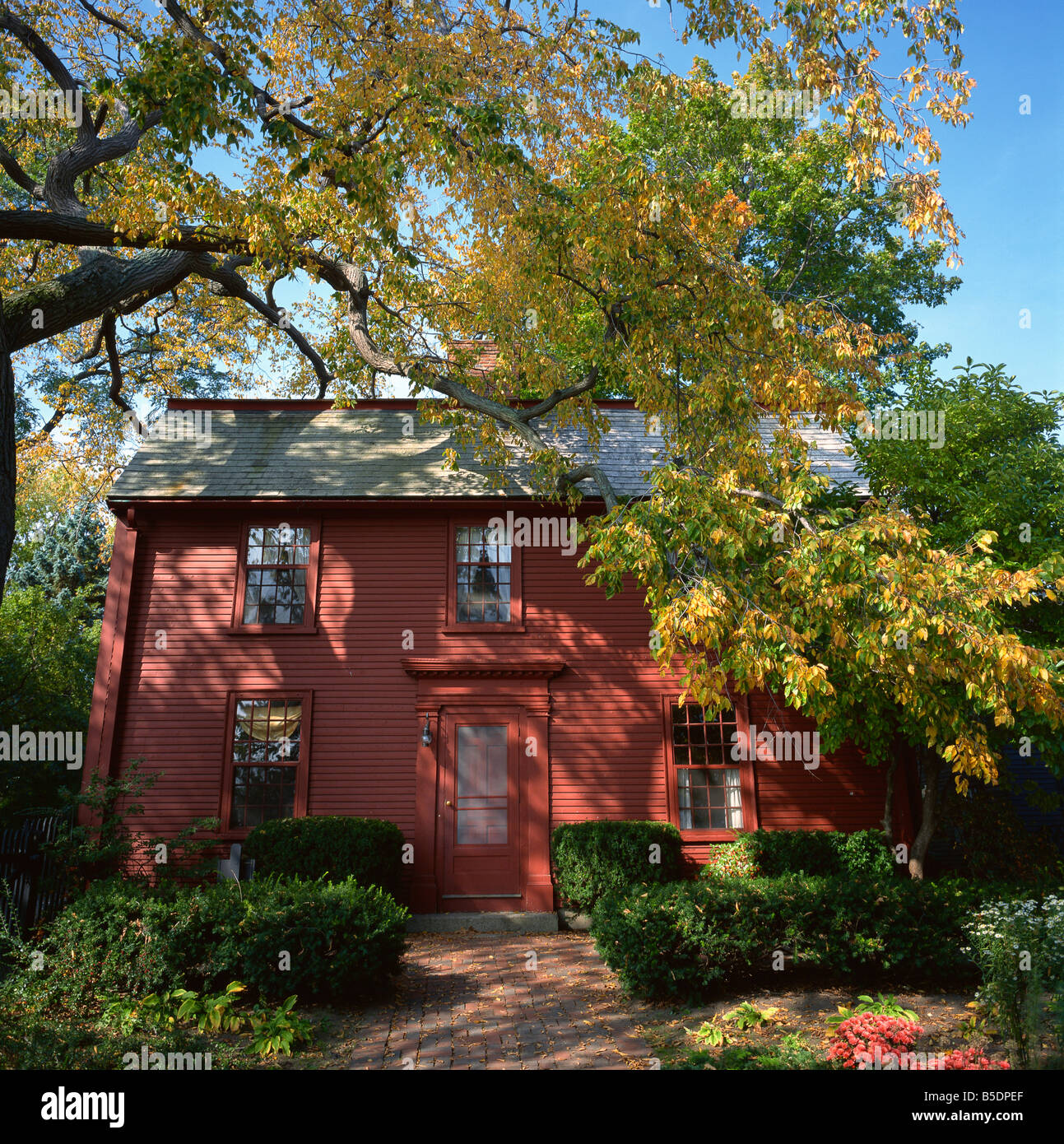 Luogo di nascita di Nathaniel Hawthorne, ora spostata accanto alla Casa delle sette Gables, Salem, Massachusetts, New England, STATI UNITI D'AMERICA Foto Stock