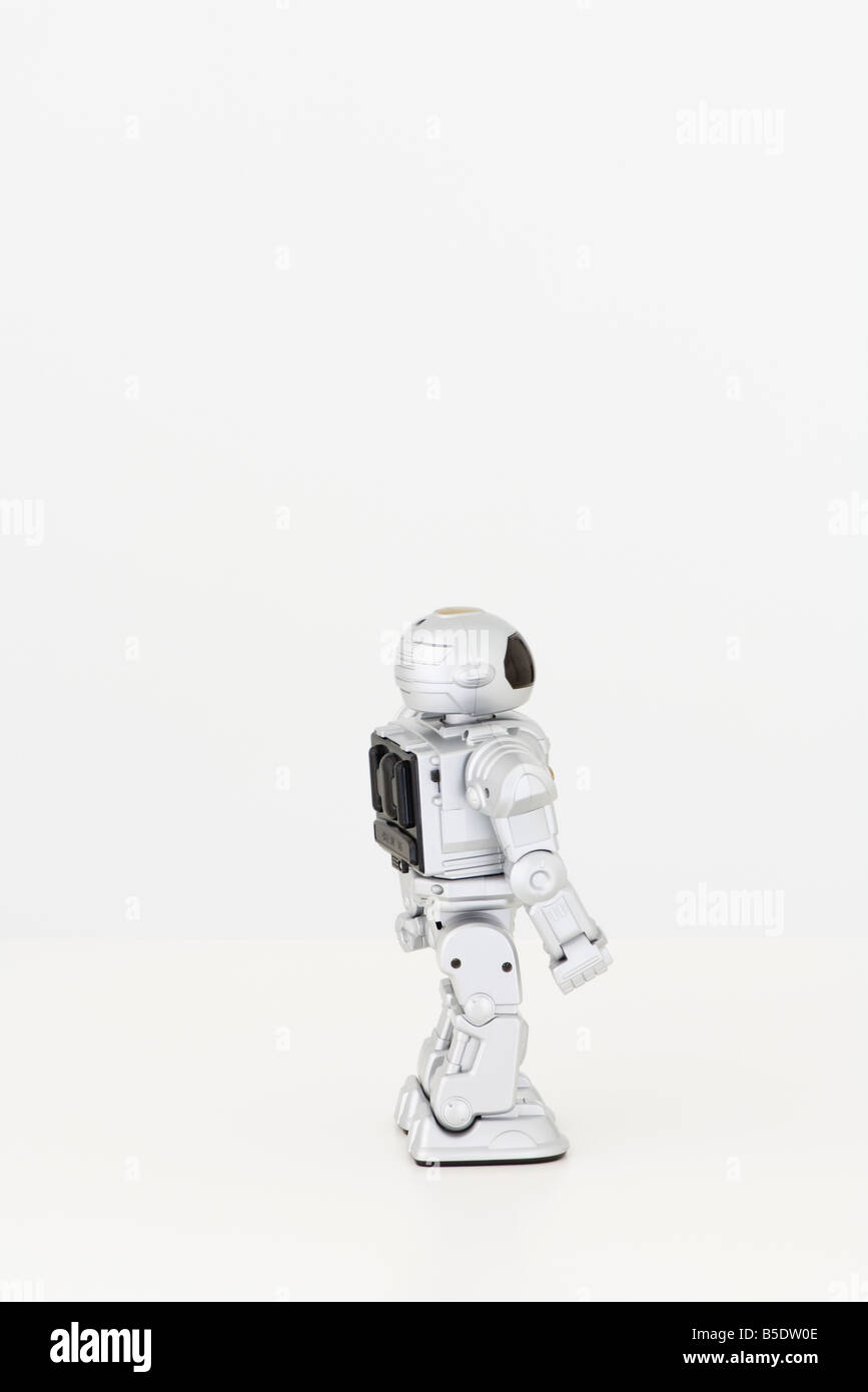 Robot giocattolo, vista laterale Foto Stock
