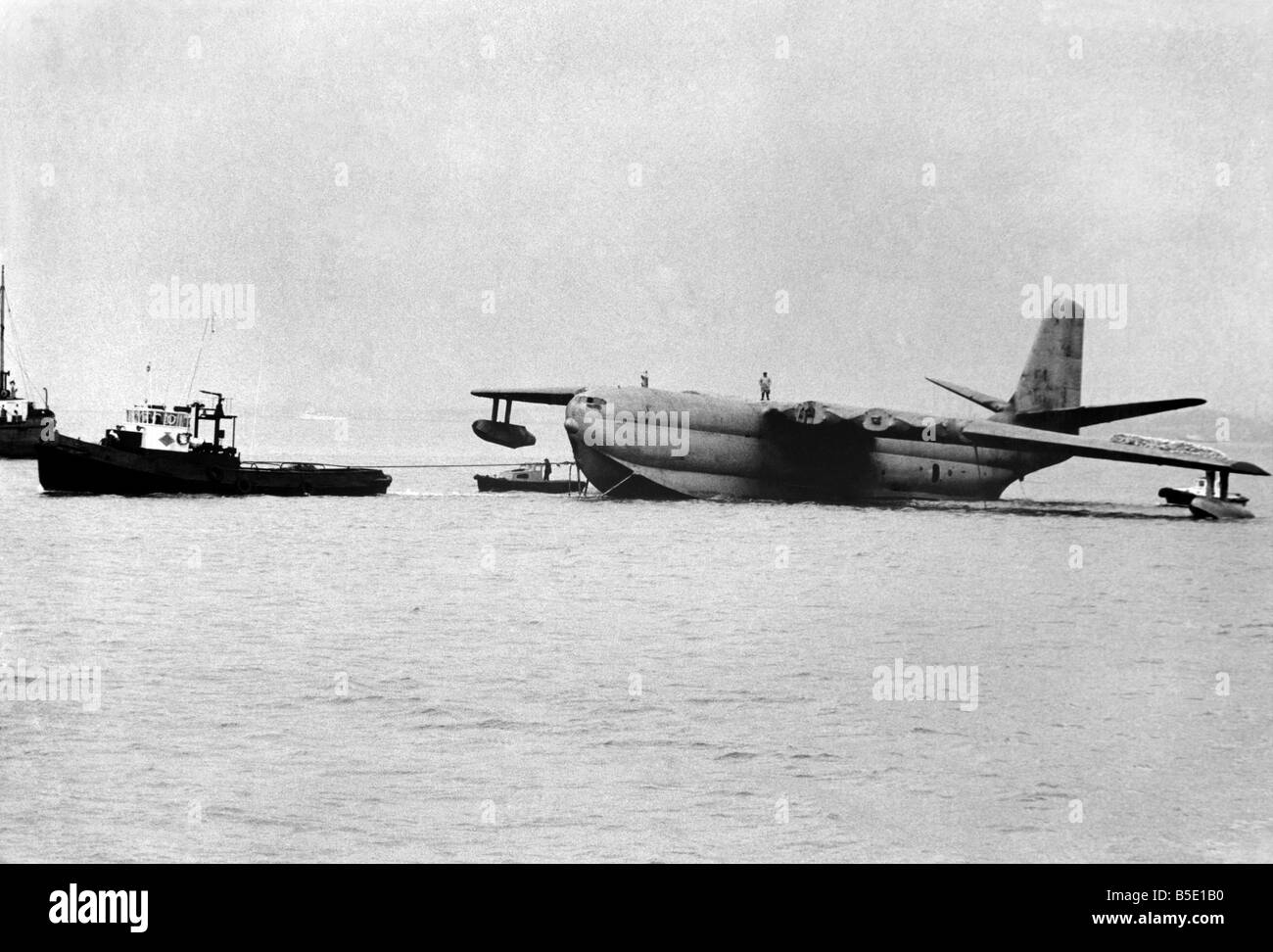 Saunders Roe Princess Flying Boat trainato a Calshot Isle of Wight al Breakers cantiere. Aprile 1967 P001040 Foto Stock