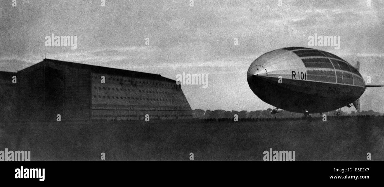 R101 dirigibile ormeggiato a Cardington, Befordshire. &#13;&#10;Ottobre 1929 Foto Stock