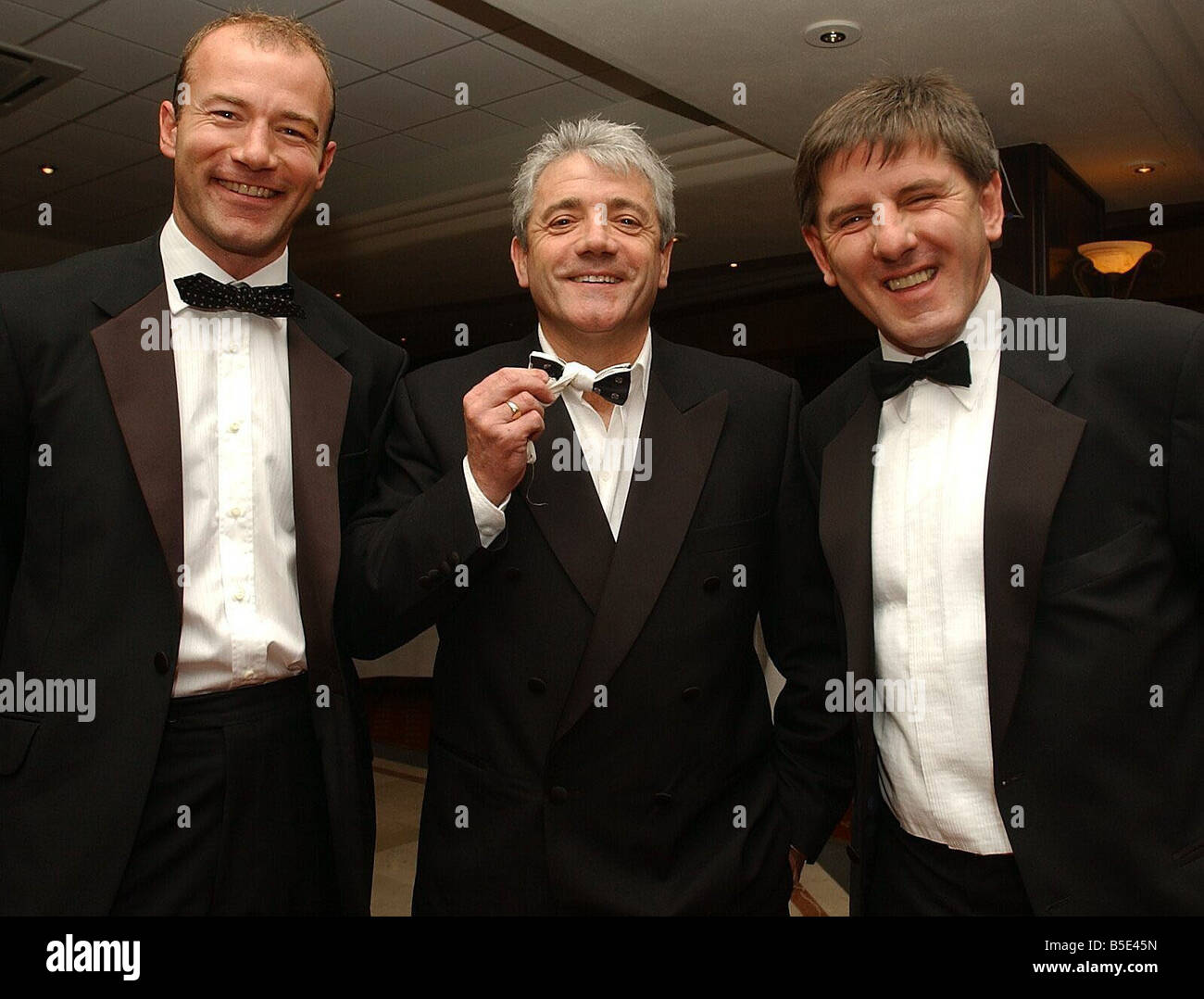 Alan Shearer e Kevin Keegan in uno sport cena per Peter Beardsley Foto Stock