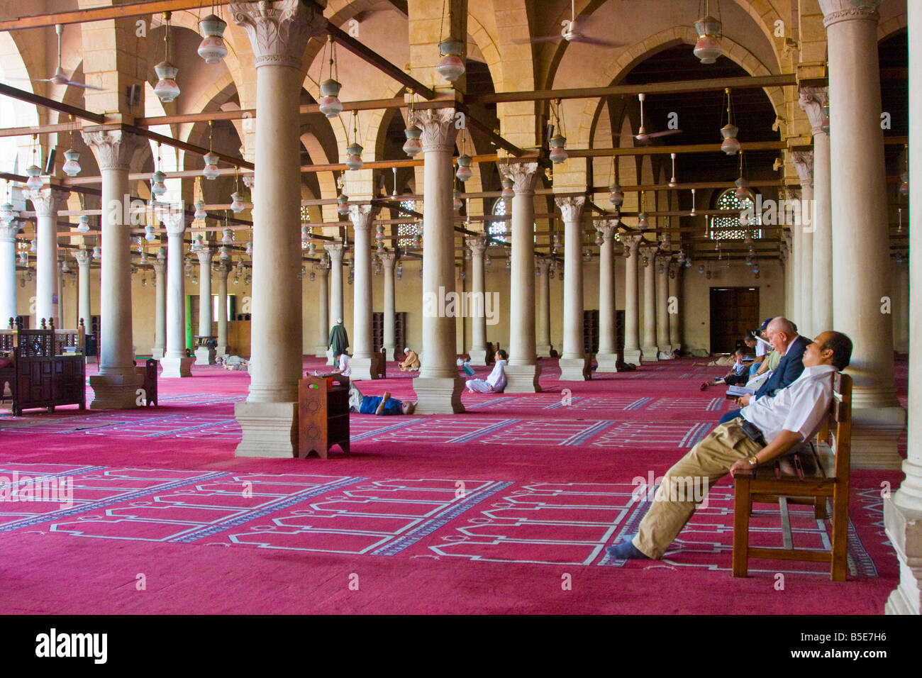 La moschea di Al ibn al come nel Cairo Islamico Egitto Foto Stock