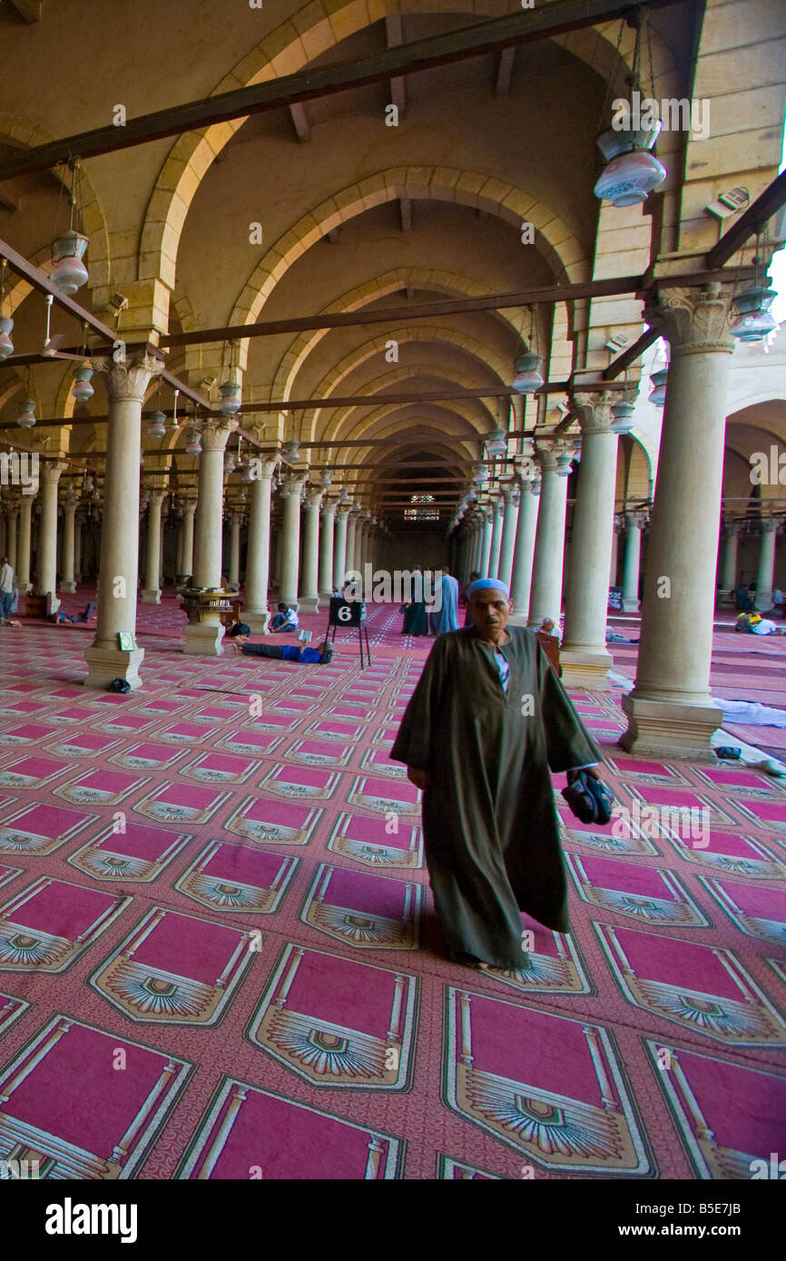La moschea di Al ibn al come nel Cairo Islamico Egitto Foto Stock