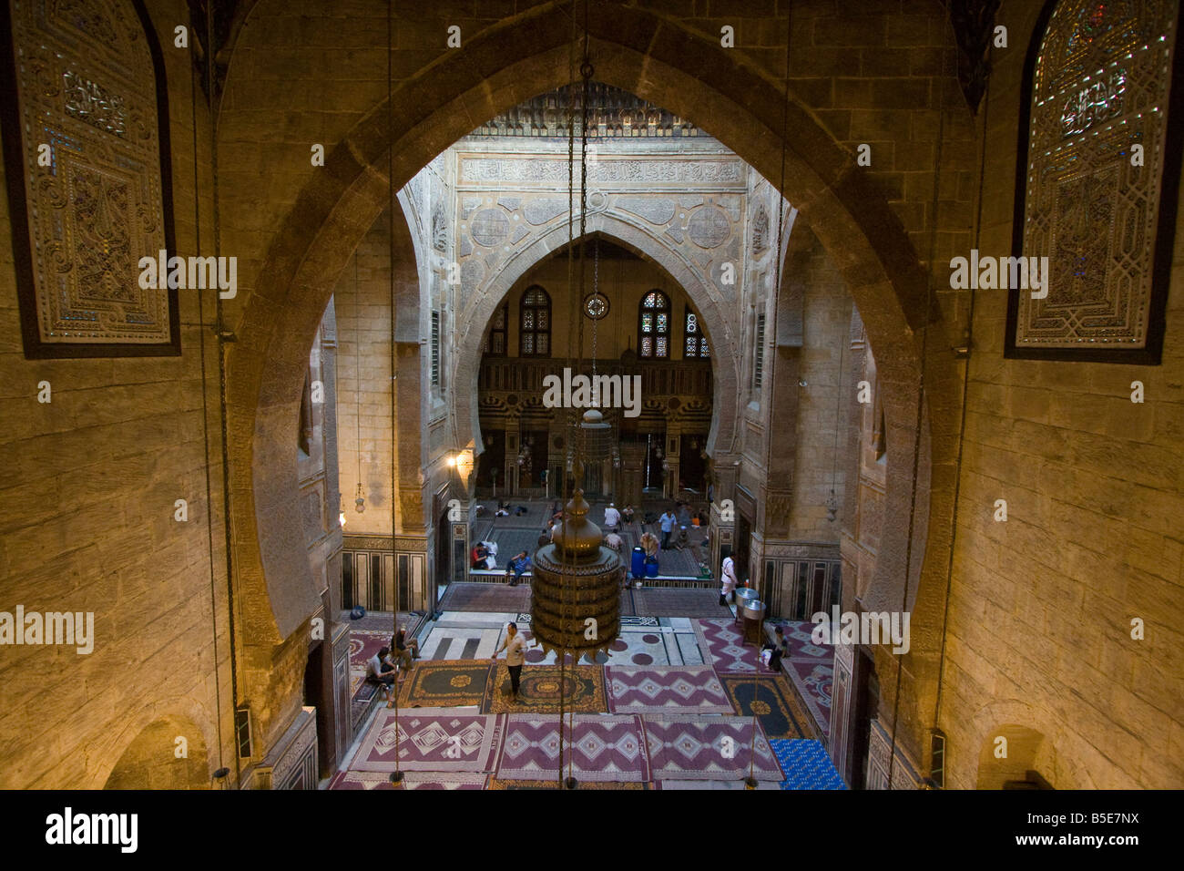 Interno al Ghouri Moschea Islamica in Il Cairo Egitto Foto Stock