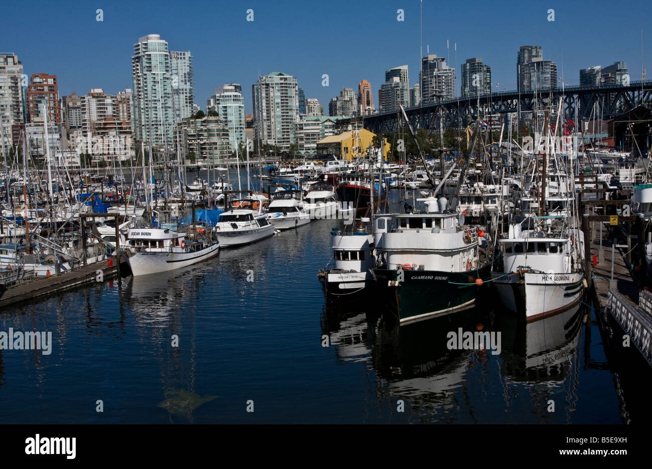 False Creek Marina vicino a Granville Island Vancouver British Columbia Canada Foto Stock