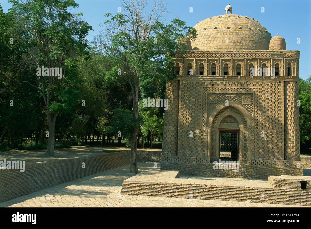 Mausoleo di Ismail Samani, costruita nel 907 D.C. Bukhara, Uzbekistan in Asia centrale Foto Stock