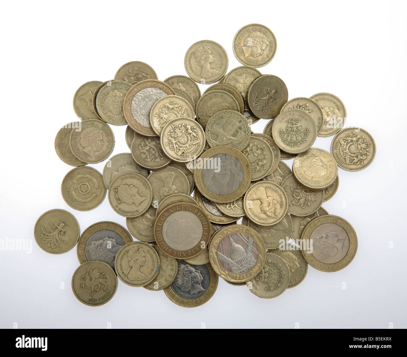 Sterlina monete. Foto Stock