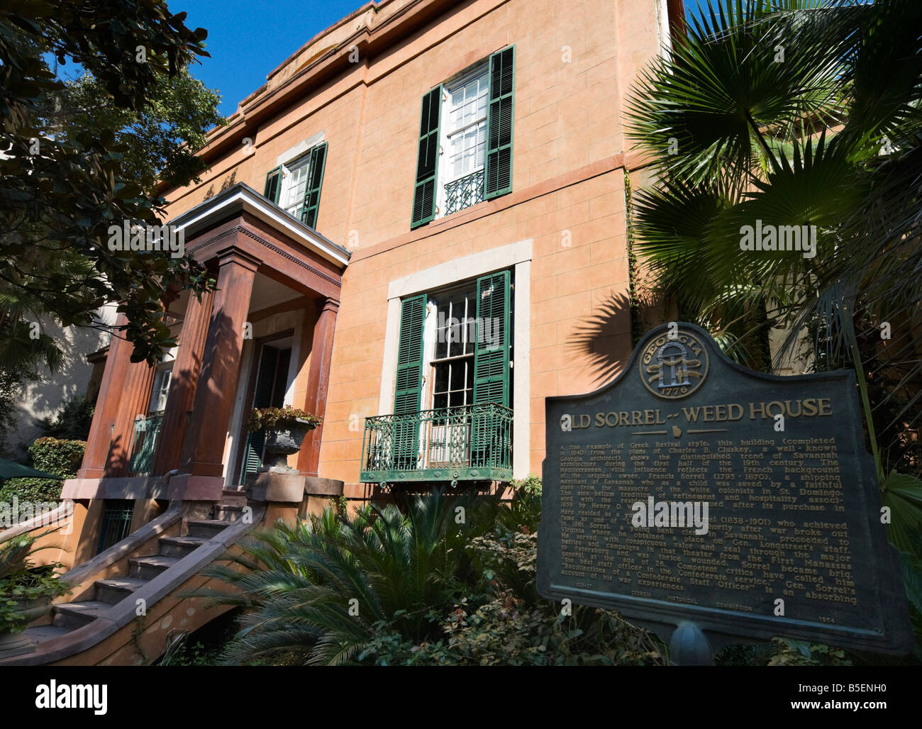 Il vecchio Sorrel Weed house (uno di Savannah palazzi storici), Madison Square, Savannah, Georgia, Stati Uniti d'America Foto Stock