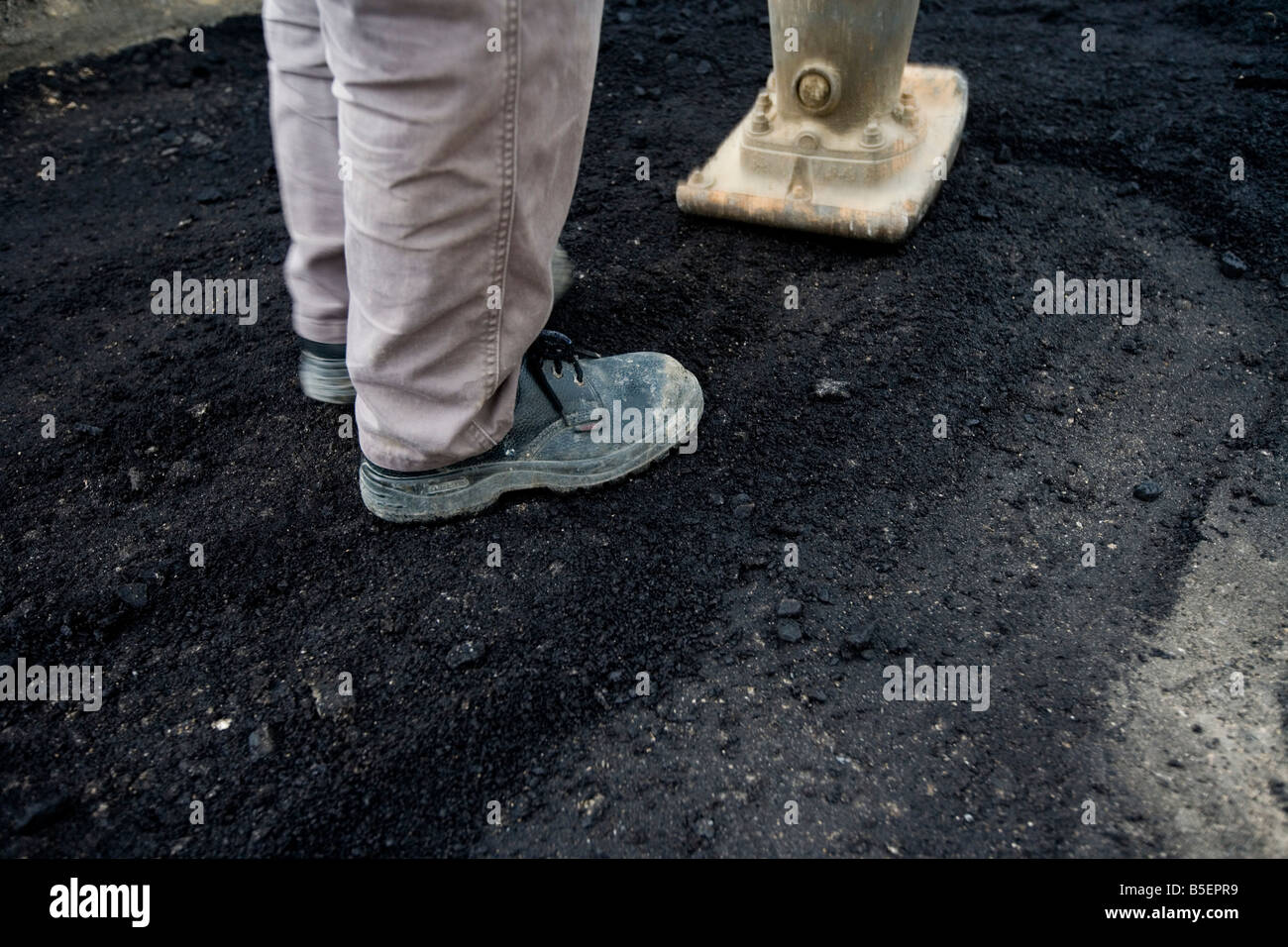 Superficie di strada in costruzione Foto Stock