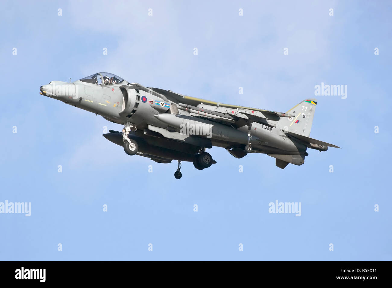 Un Bae Systems Harrier Jump Jet sull approccio finale Foto Stock