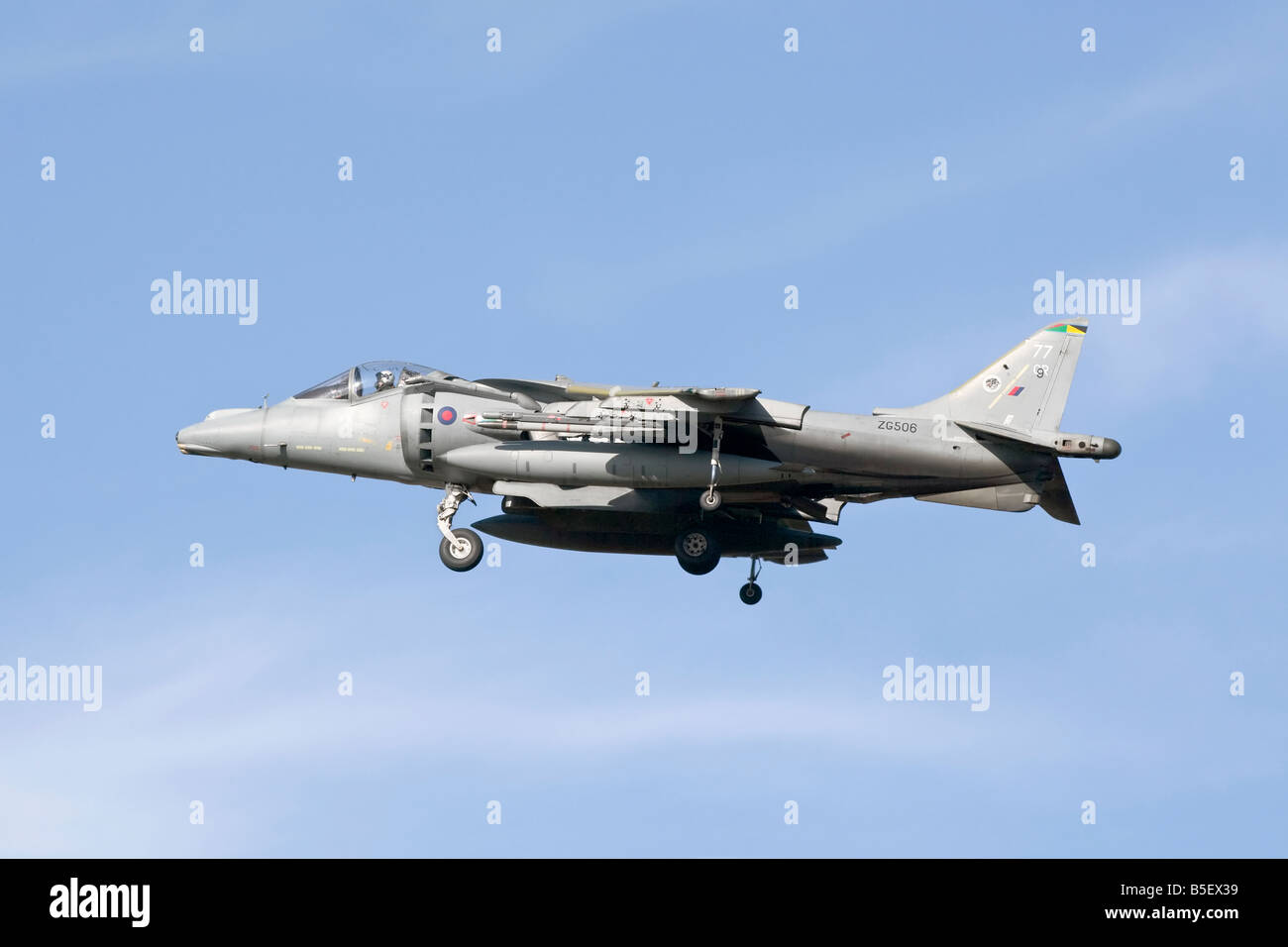 Un Bae Systems Harrier Jump Jet sull approccio finale Foto Stock