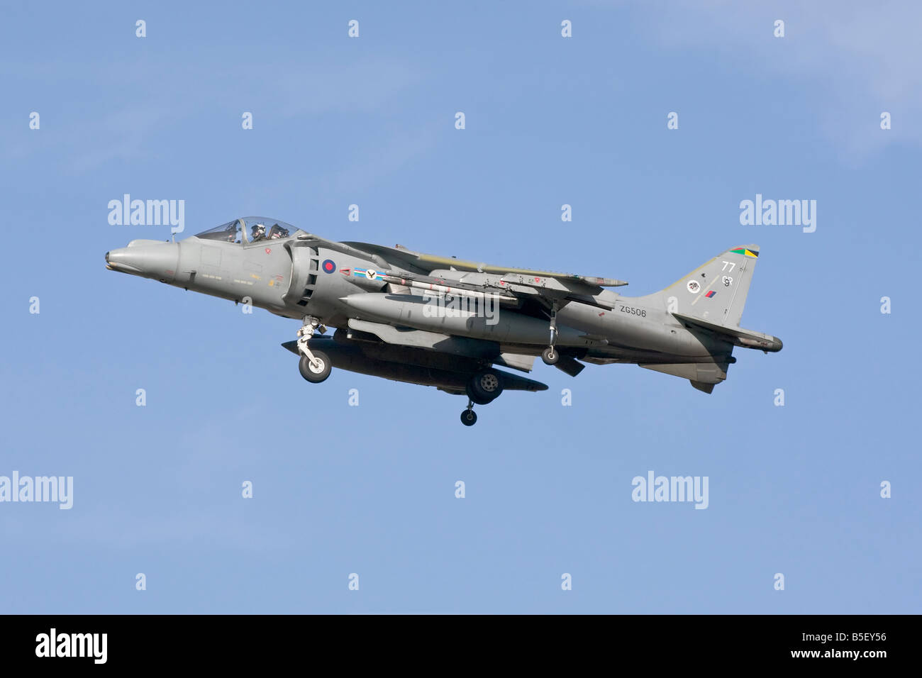 Un Bae Systems Harrier Jump Jet sull approccio finale Foto Stock