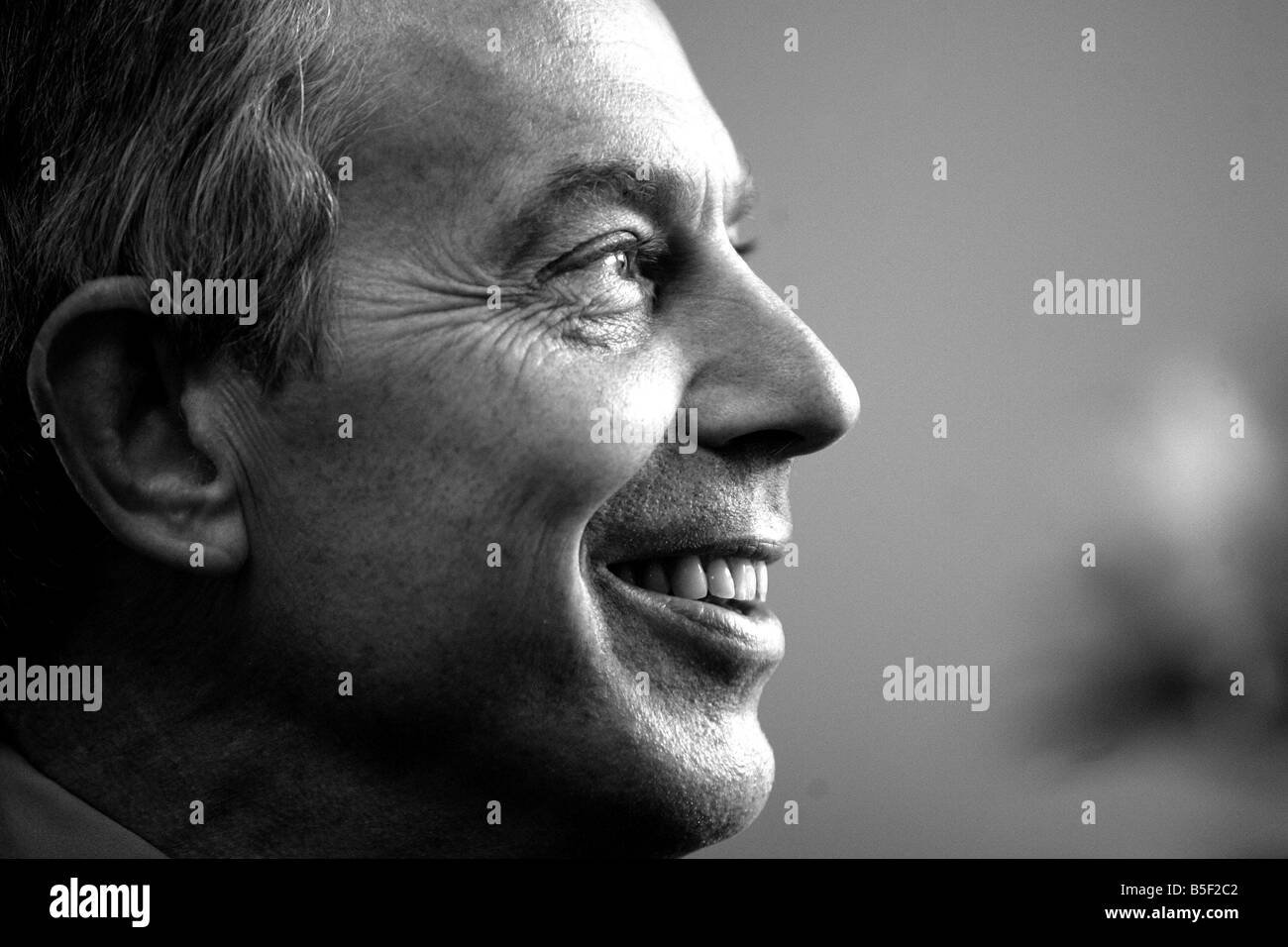 Intervista con Tony Blair a casa sua a Trimdon Tony Blair Sports Foundation Foto Stock