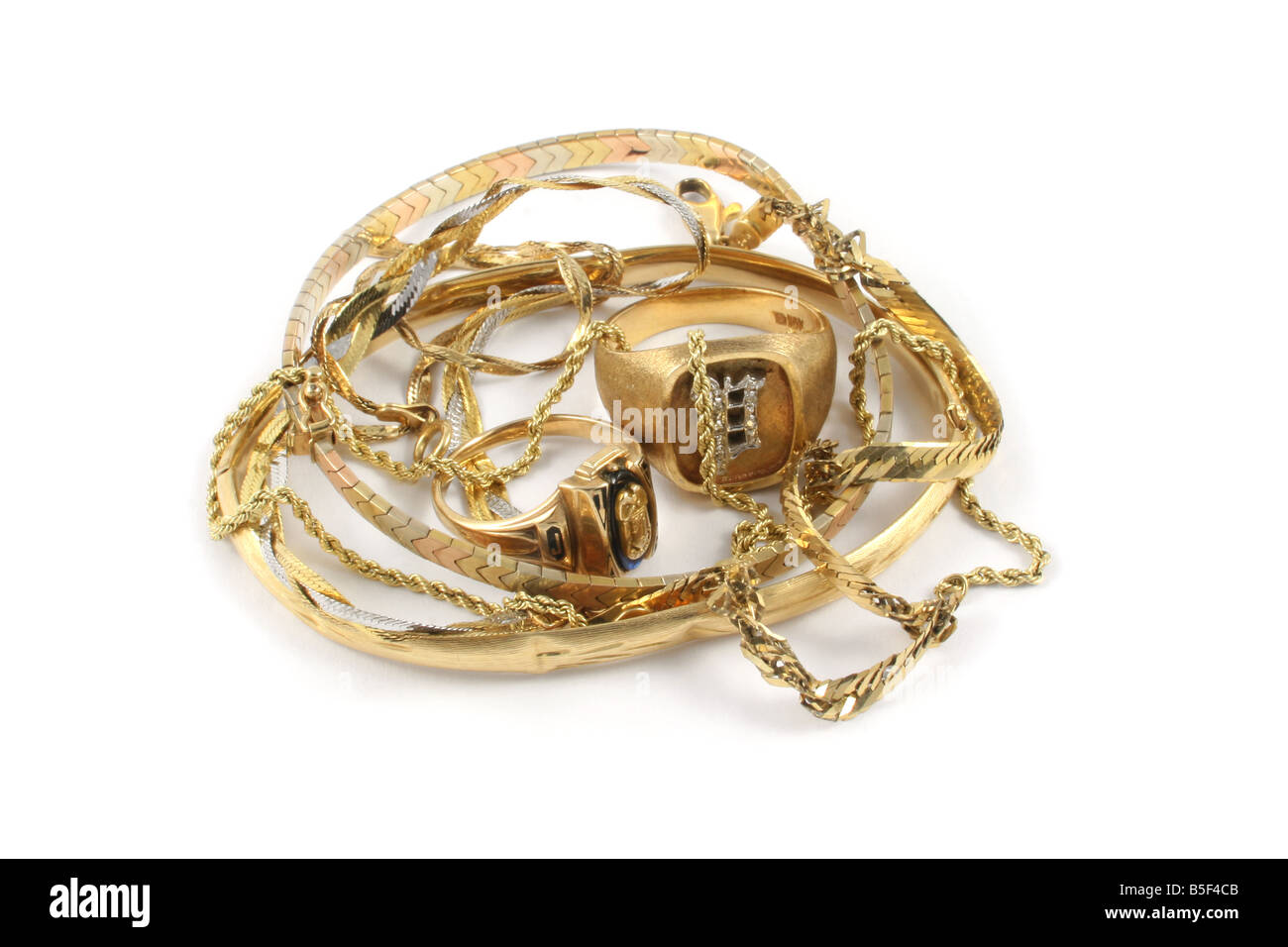 I rottami gioielli in oro. Foto Stock