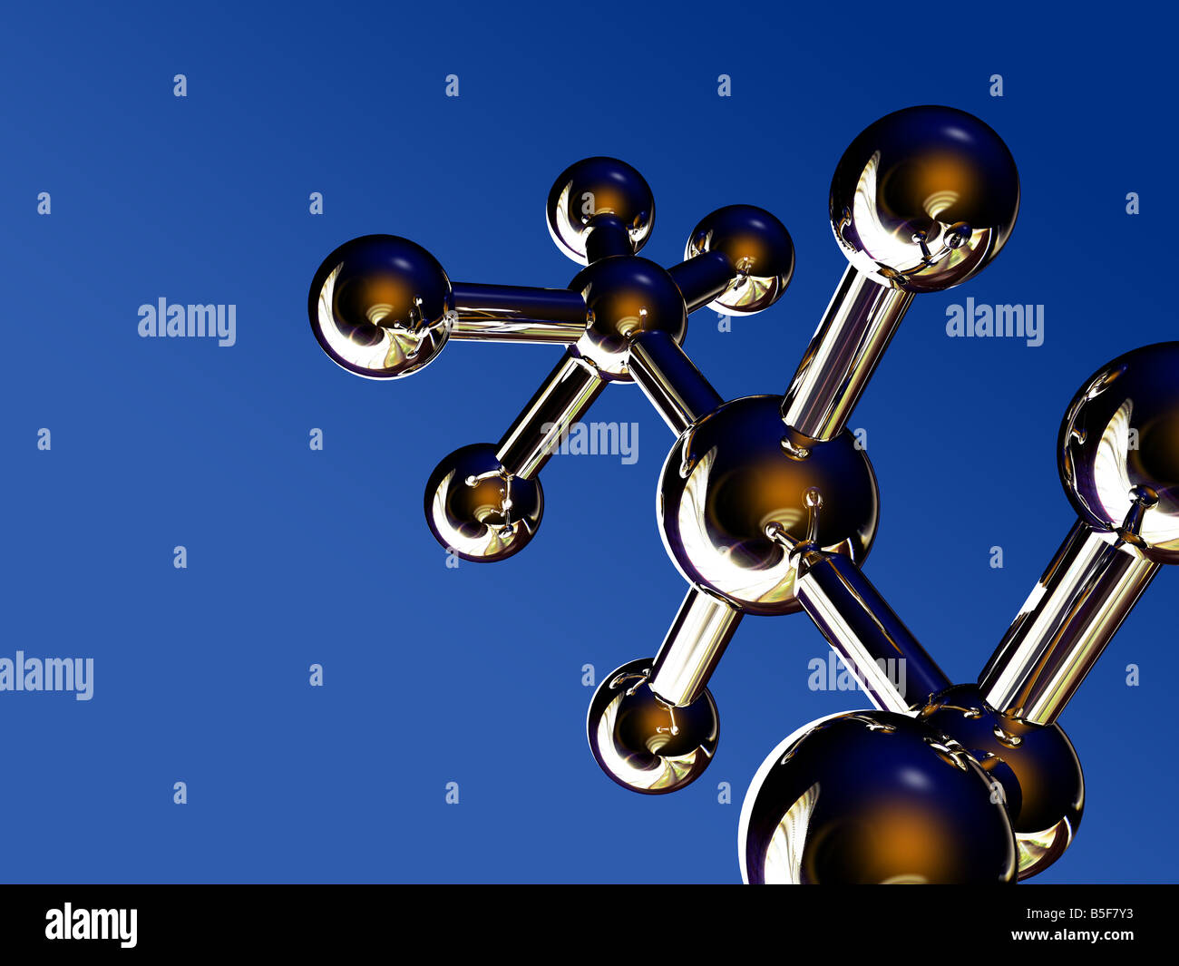 Un sacco di moleculesagainst cielo blu Foto Stock