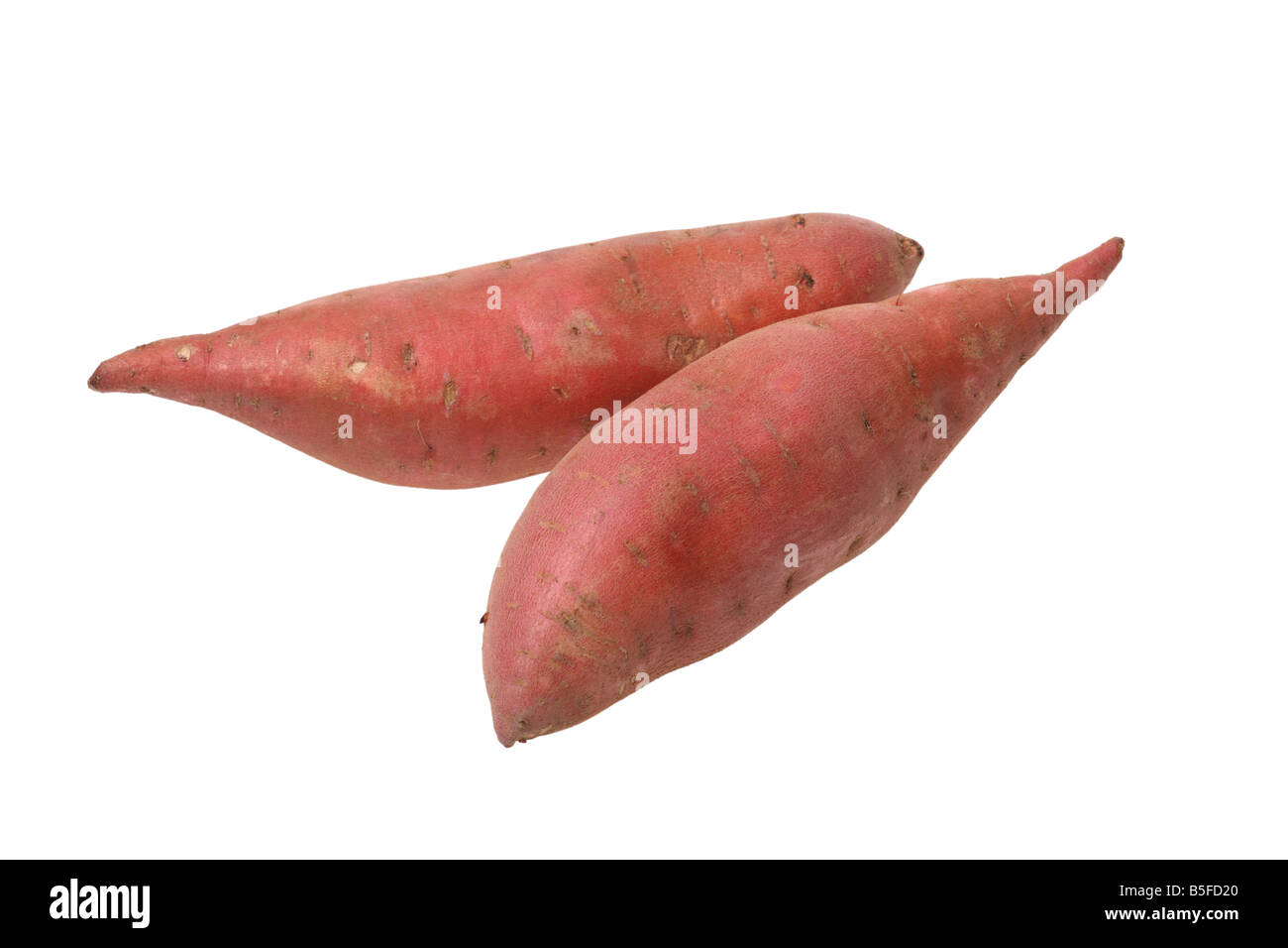 Patate di intaglio su sfondo bianco Foto Stock