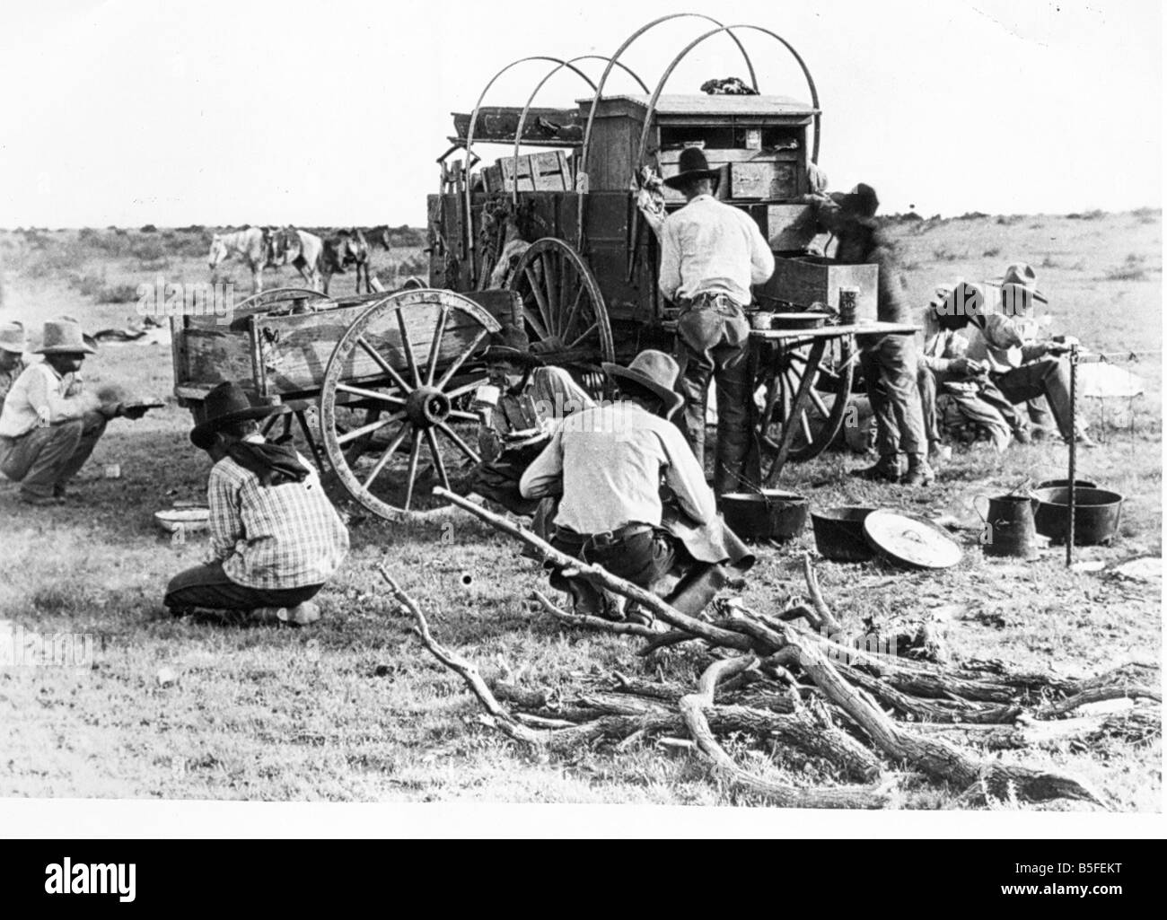 Chow tempo per i cowboys della calzatura Ranch Bar Foto Stock
