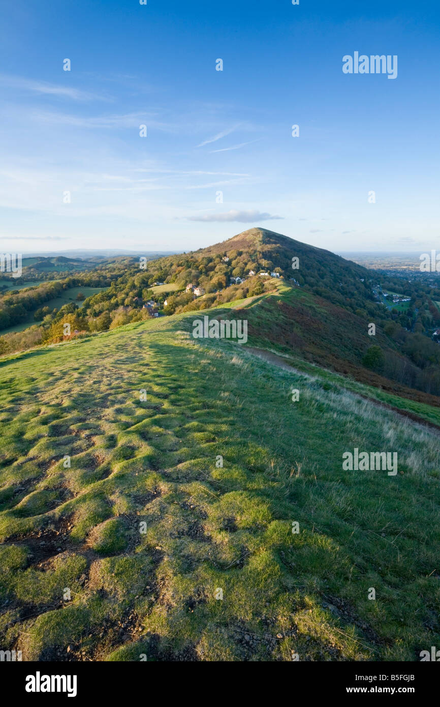 Worcestershire Beacon in The Malvern Hills Herefordshire e Worcestershire Inghilterra REGNO UNITO Foto Stock