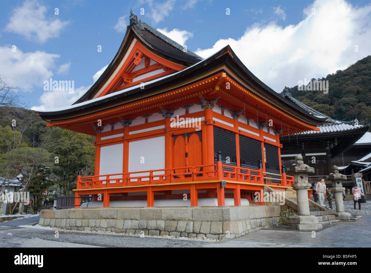 La città di Kyoto Giappone tempio di Kiyomizu bell edificio a torre Foto Stock