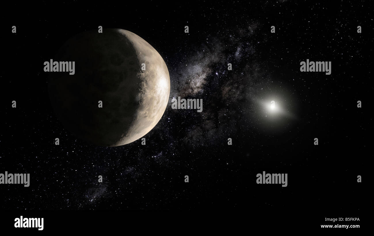 Questa illustrazione mostra Makemake, un plutoid situato in una regione al di là di Nettuno che viene popolato con piccoli corpi del Sistema Solare. Foto Stock