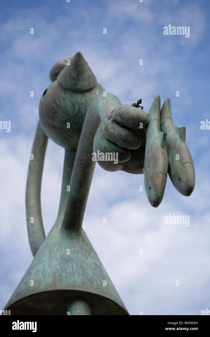 Un Tom Otterness scultura, Scheveningen, Olanda - "l'Aringa Eater' Foto Stock