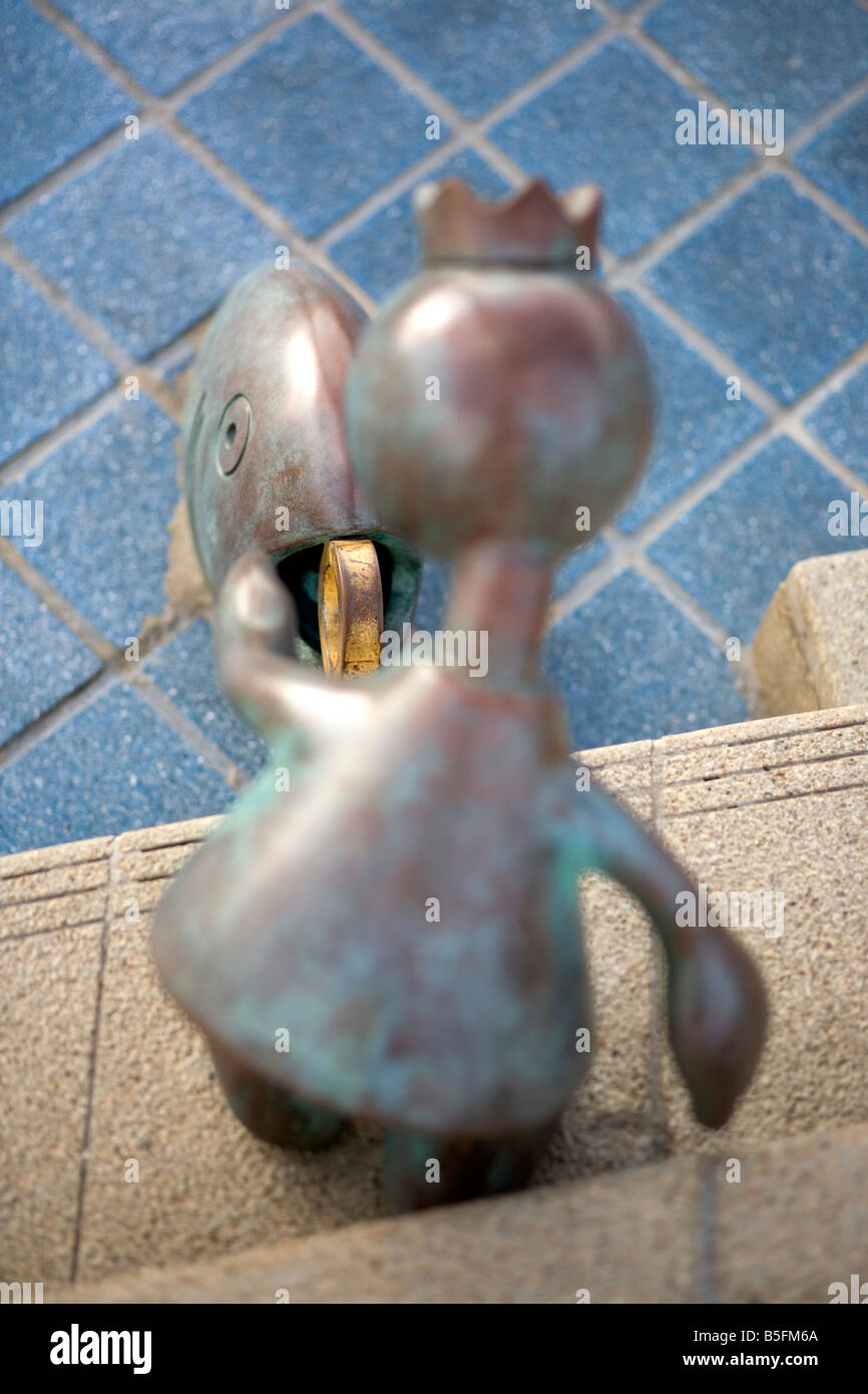 Un Tom Otterness scultura, Scheveningen, Olanda Foto Stock