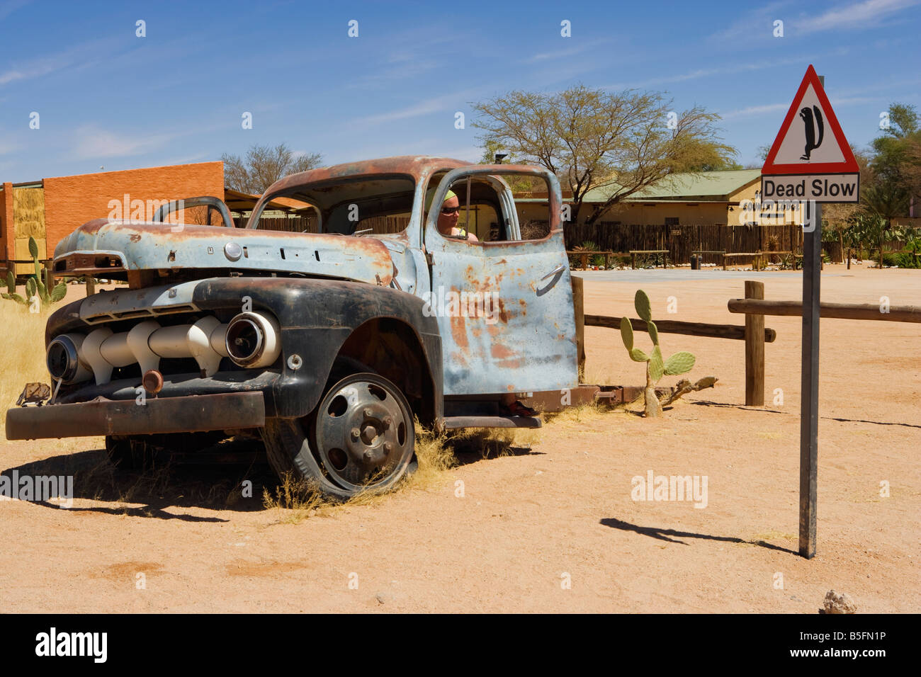 Solitaire Namibia Africa arrugginendo deserto remoto Foto Stock
