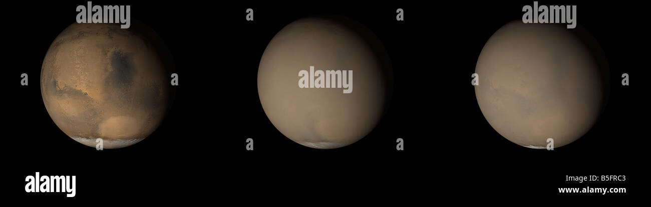 Il 2001 grandi tempeste di polvere su Marte. Foto Stock