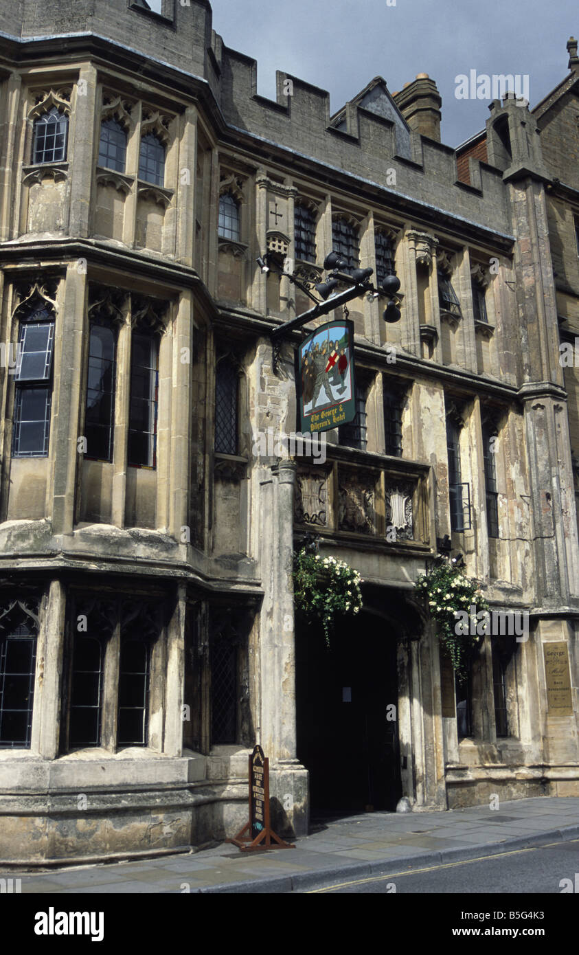 George Inn e Pilgrim Hotel, Glastonbury, Regno Unito Foto Stock