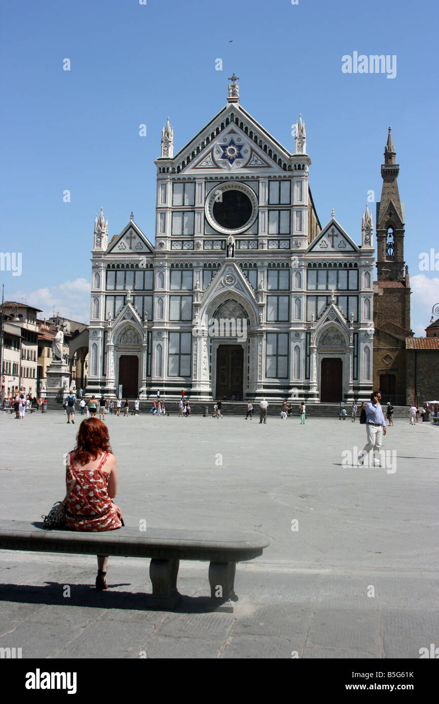 La Basilica di Santa Croce a Firenze Italia Foto Stock