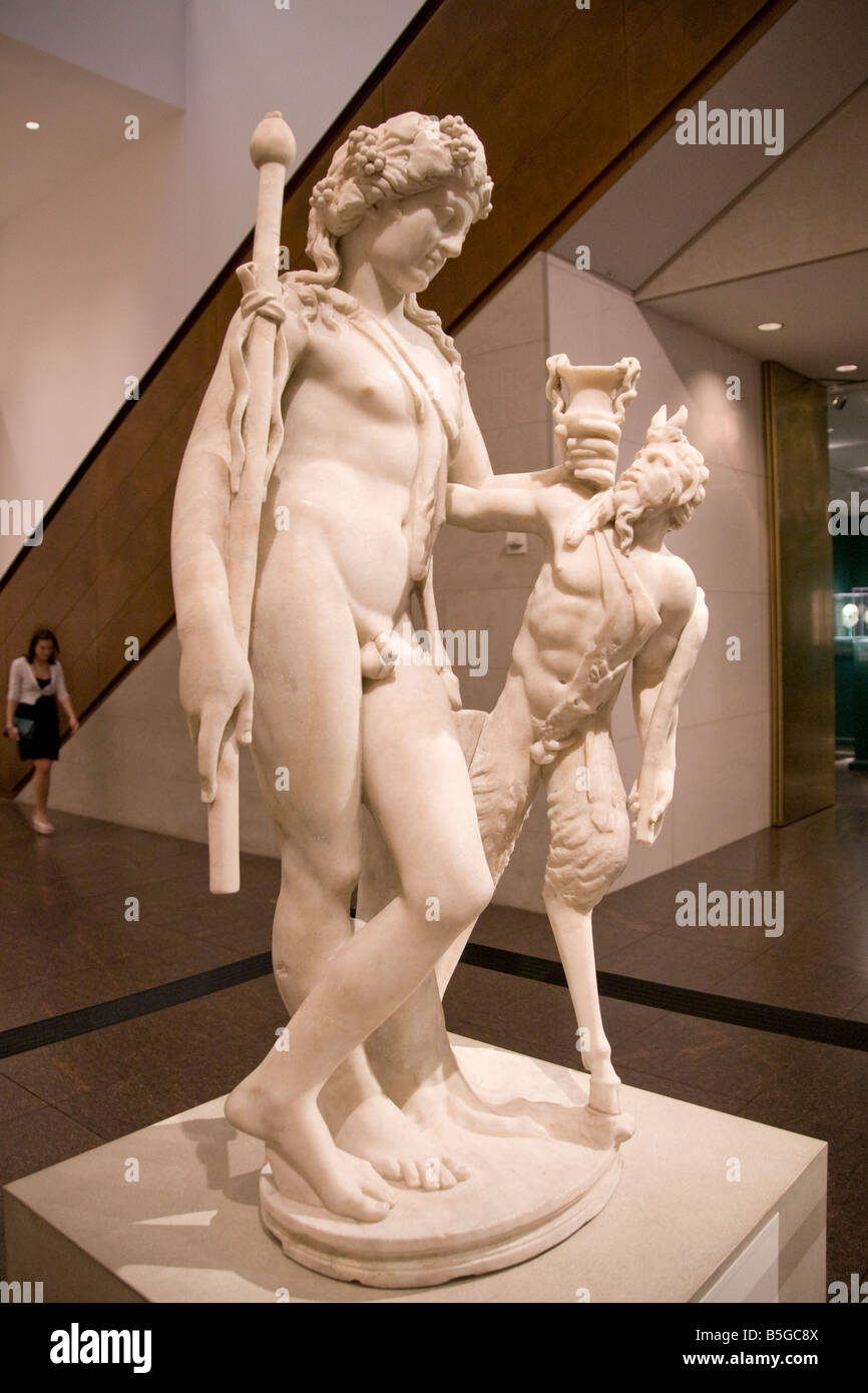Houston Museo delle Belle Arti, la scultura di Bacco dio del vino Foto Stock
