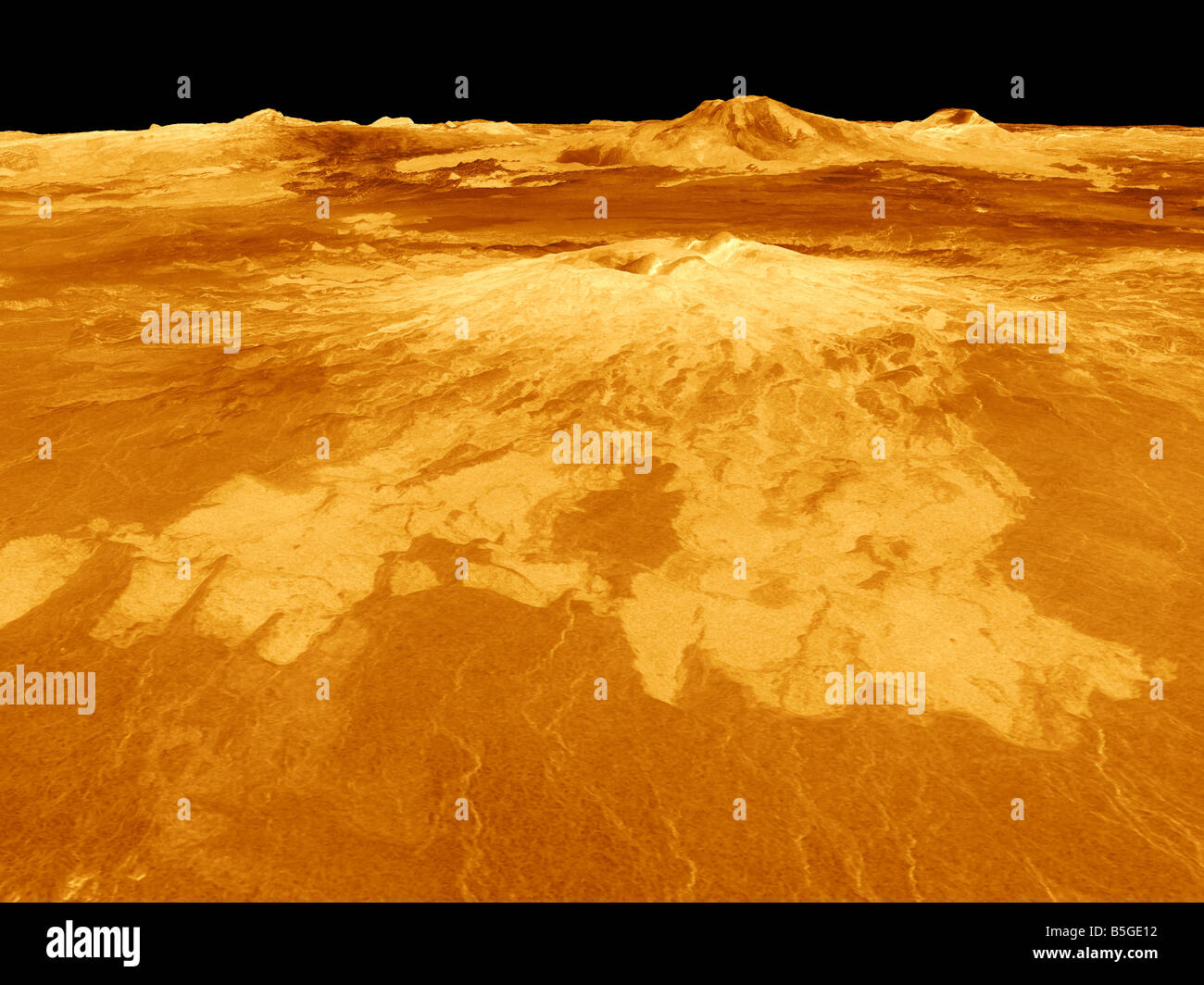 3D vista prospettica di Sapas Mons su Venere. Foto Stock