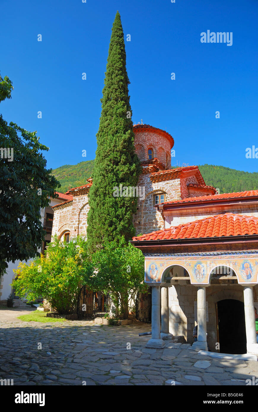 Gli antichi edifici del monastero di Bachkovo Bulgaria Foto Stock