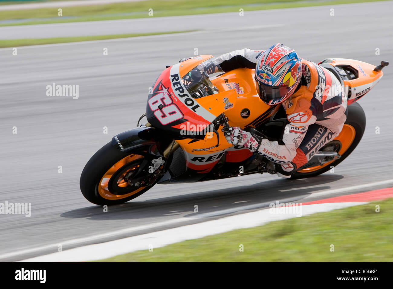 Sepang Malaysia Ottobre 18 2008 American Nicky Hayden del Repsol Honda Team a 2008 Gran Premio Polini della Malesia a Sepang Foto Stock