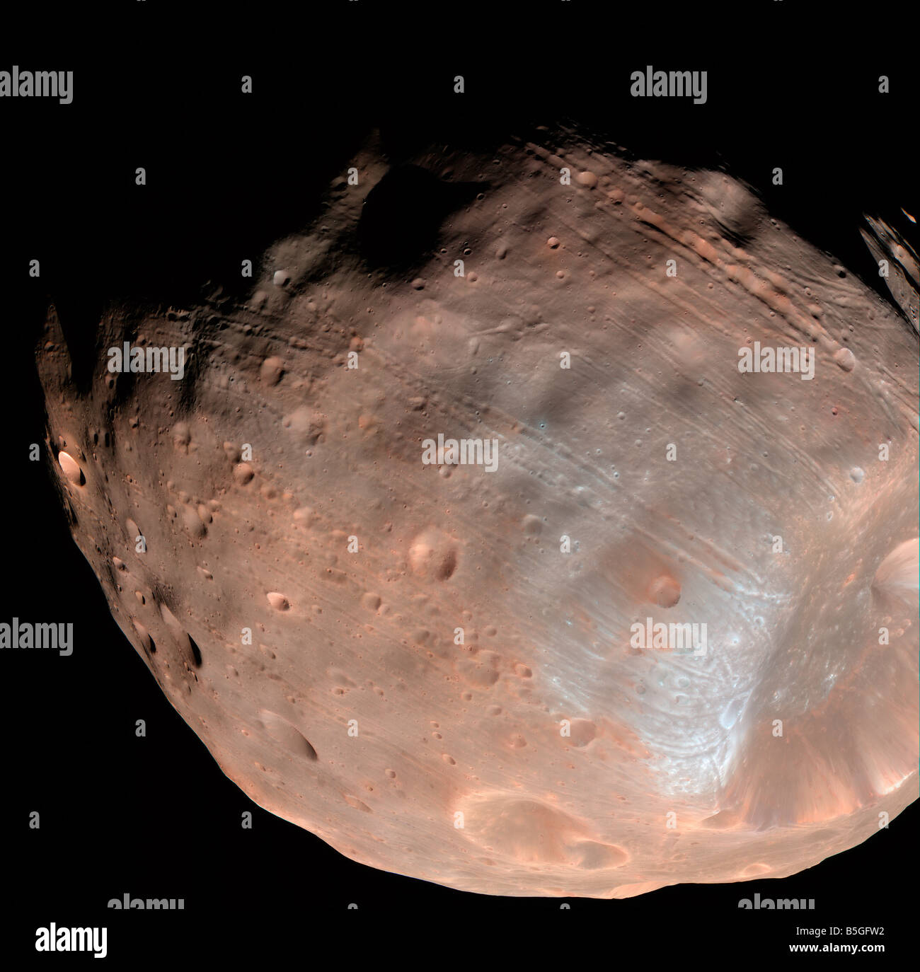 Luna di Marte Phobos. Foto Stock