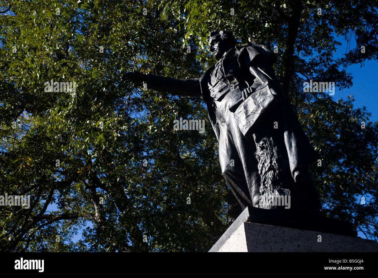 Statua di Stephen F Austin presso la sua tomba sito in Texas State cimitero nel centro di Austin in Texas Foto Stock