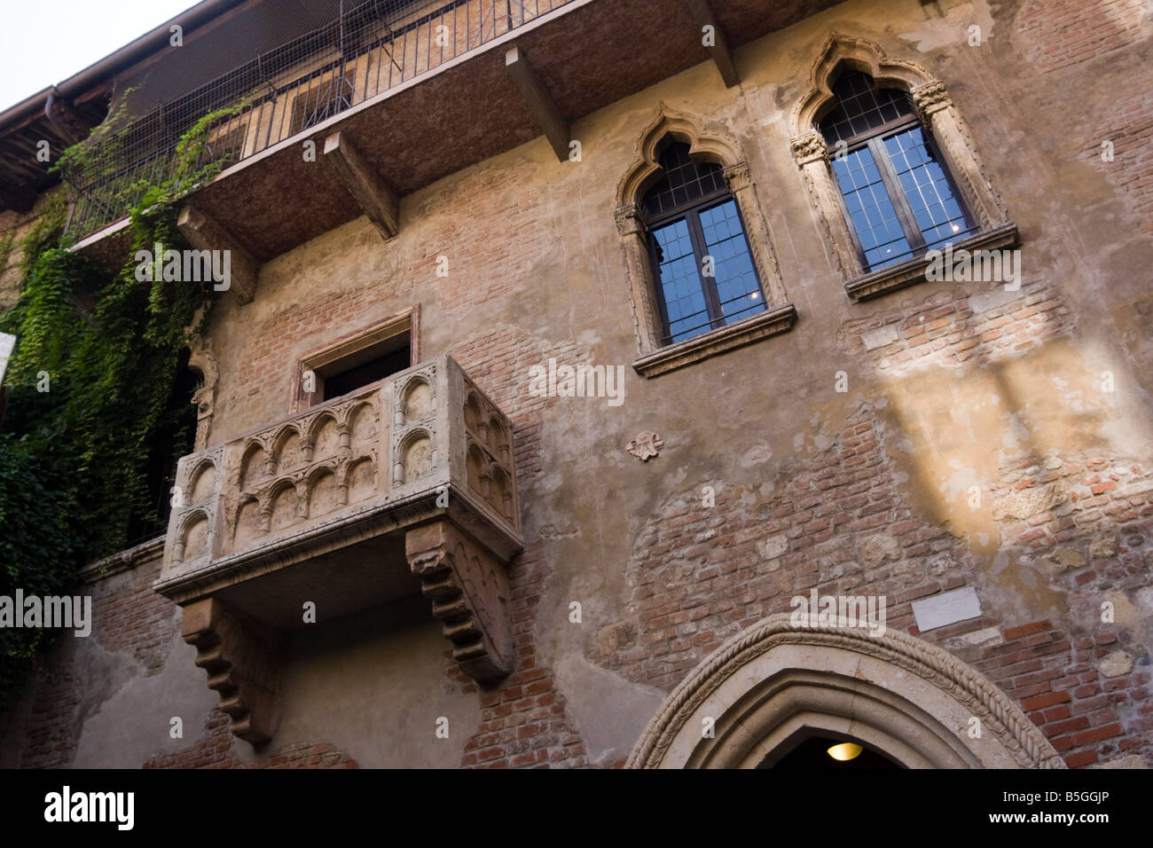 UNESCO World Heritage Site, Veneto, Italia, Europa. Il balcone di Giulietta a Verona Foto Stock