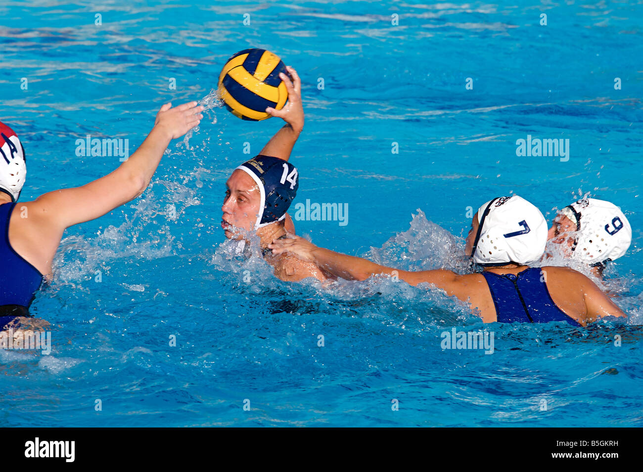 RIVERSIDE CA Aprile 2008 California Baptist University womens pallanuoto match Foto Stock