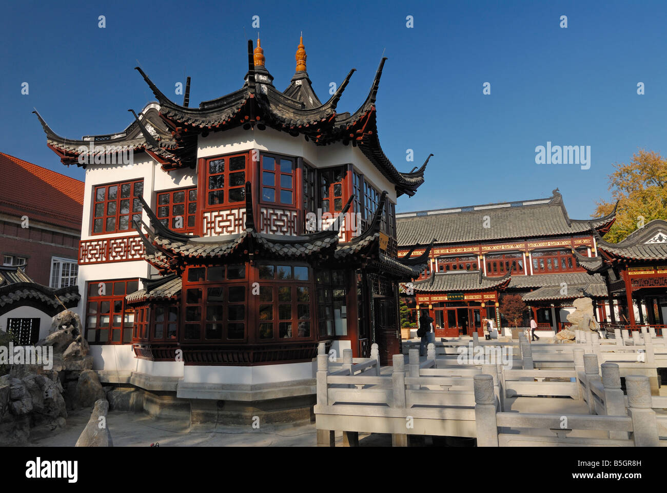 La sala da tè cinese e l'ufficio dell'Europa Hamburg-Shanghai turismo- e centro culturale a Feldbrunnenstraße in Amburgo, Foto Stock