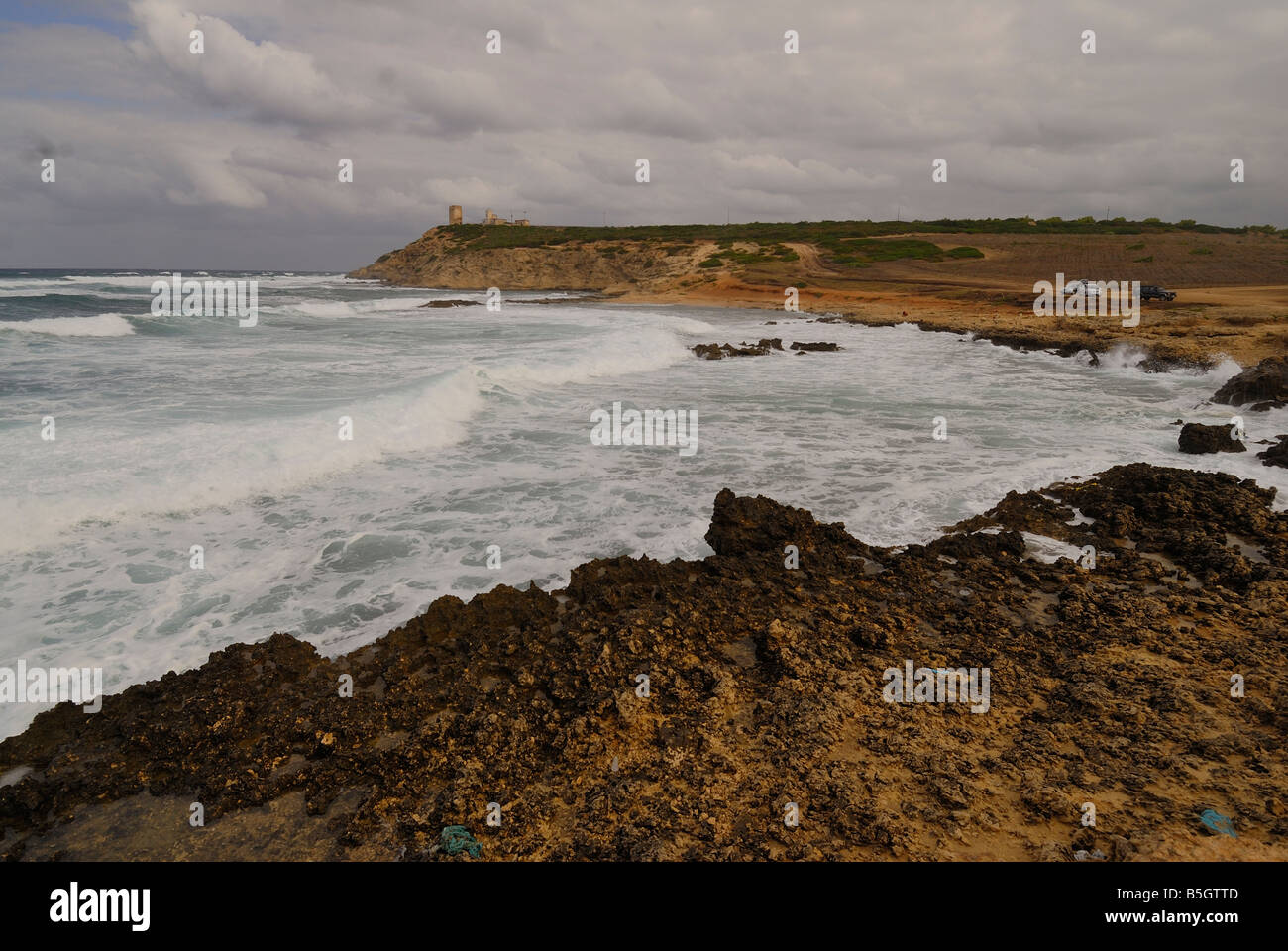 Capo Mannu, della penisola del Sinis, Oristano, Sardegna, Italia Foto Stock