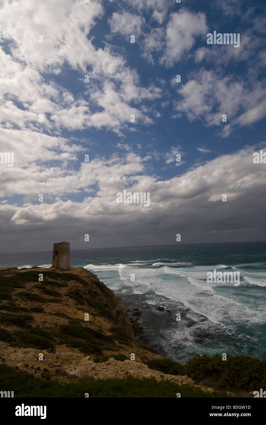 Capo Mannu, della penisola del Sinis, Oristano, Sardegna, Italia Foto Stock