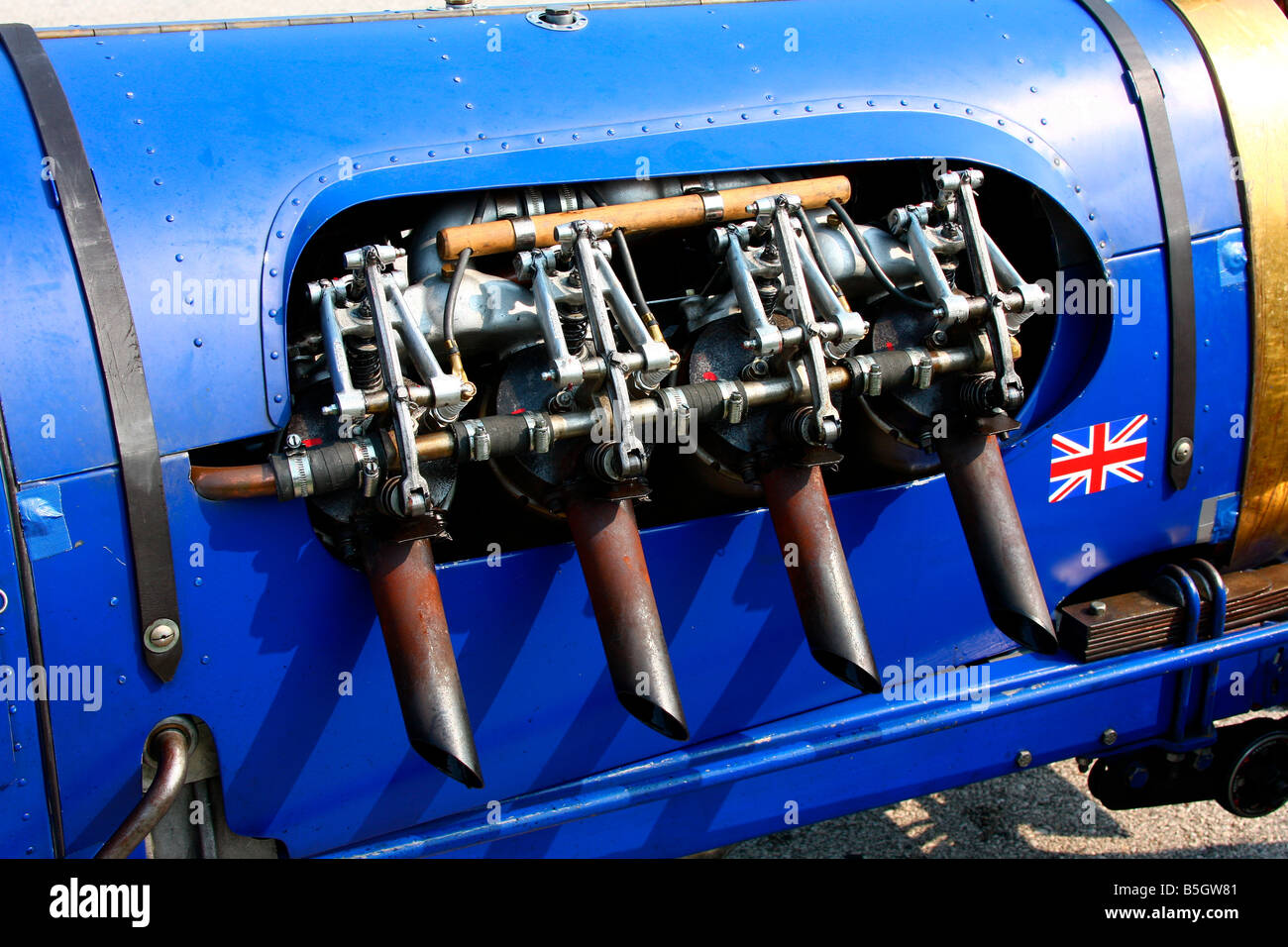 Elkhart Lake Vintage Festival 2008 Road America Wisconsin R.L. Dolce Inghilterra 1928 Frazer Nash Franziss Curtiss OX aero engine Foto Stock