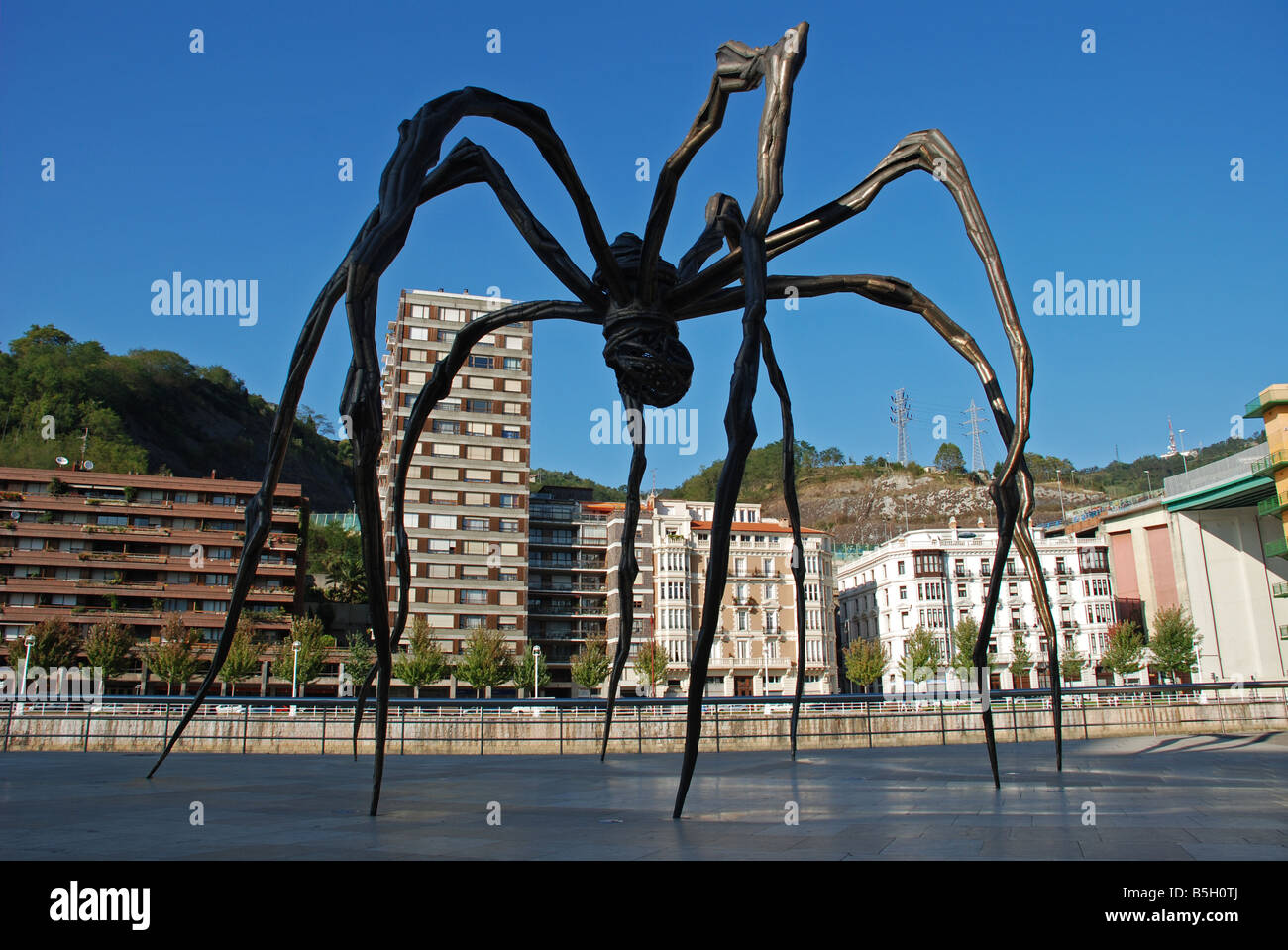 Louise Bourgeois' Spider al di fuori del Guggenheim di Bilbao. Foto Stock