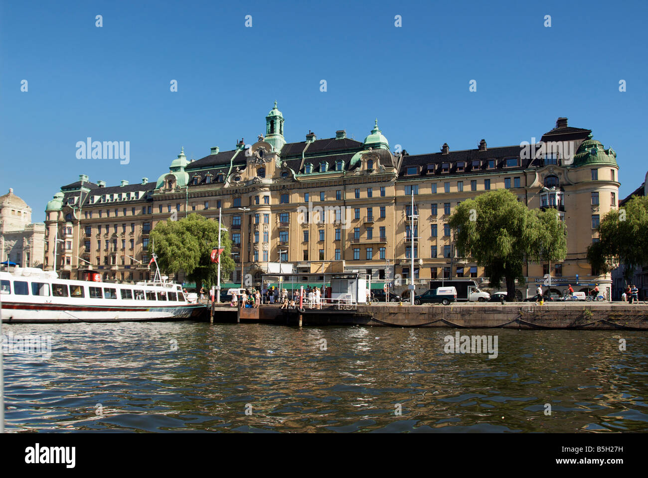 Ferry Quay Nybroplan Stockholm Svezia Foto Stock